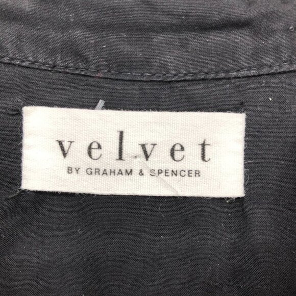 Velvet by Graham & Spencer  Black Cotton Button Up Long Sleeve Shirt XS - Picture 4 of 12